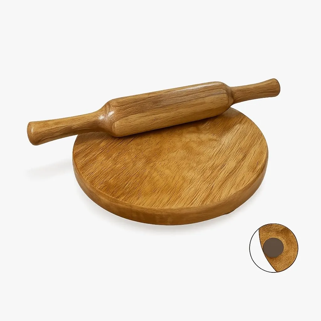 Kitchen Expert Chapati Board and Roller Chakla Belan for Kitchen Rolling Pin and Board